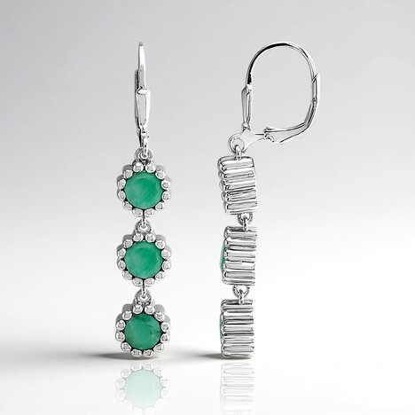 Orecchini in argento con Smeraldo Brasiliano