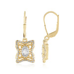 Weißer Saphir-Silberohrringe