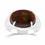 Gouden ring met een vuur agaat