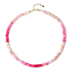 Äthiopischer Pinkfarbener Opal-Silberhalskette
