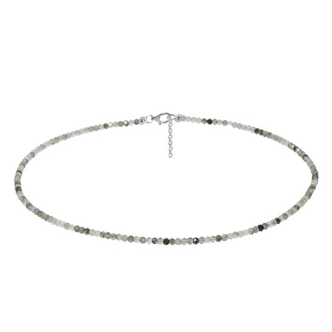 Grüner Rutilquarz-Silberhalskette