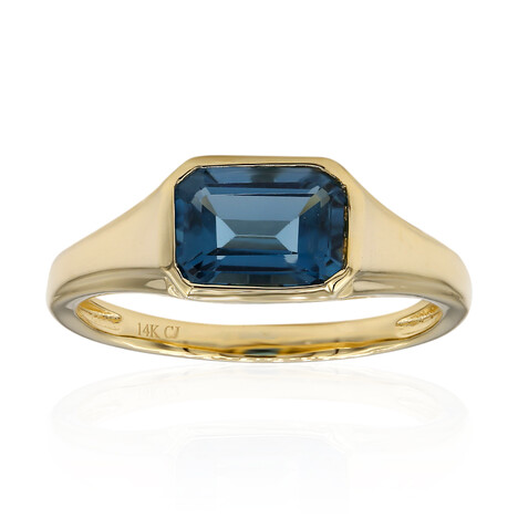 Londonblauer Topas-Goldring