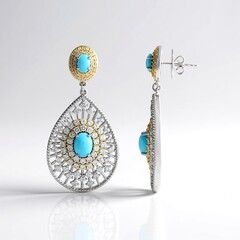 Orecchini in argento con Turchese Sleeping Beauty (Dallas Prince Designs)