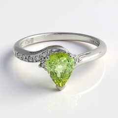 Anello placcato in platino con Tormalina Cuprian