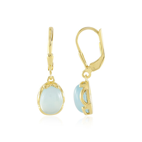 Blauer Chalzedon-Silberohrringe