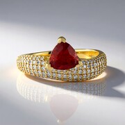 Anillo en oro con Rubí de Malawi (de Melo)