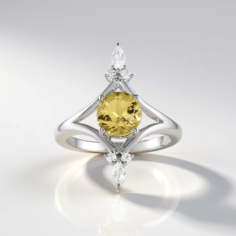 Anello in argento con Berillo Giallo