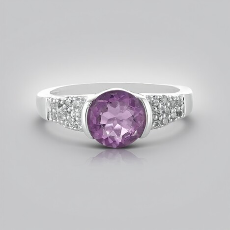 Anello in argento con Fluorite Viola