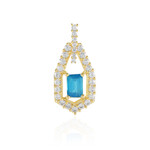 Zilveren hanger met een neon blauwe apatiet