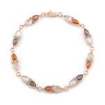 Zilveren armband met witte maanstenen (KM by Juwelo)