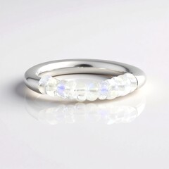 Anello in argento con Pietra di Luna Arcobaleno (MONOSONO COLLECTION)