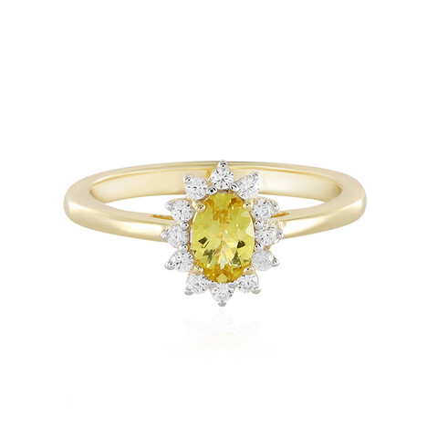 Anillo en plata con Apatita dorada