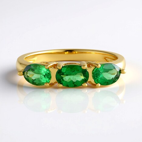 Anello in argento con Apatite Verde