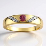 Anello in oro con Zaffiro Padparadscha