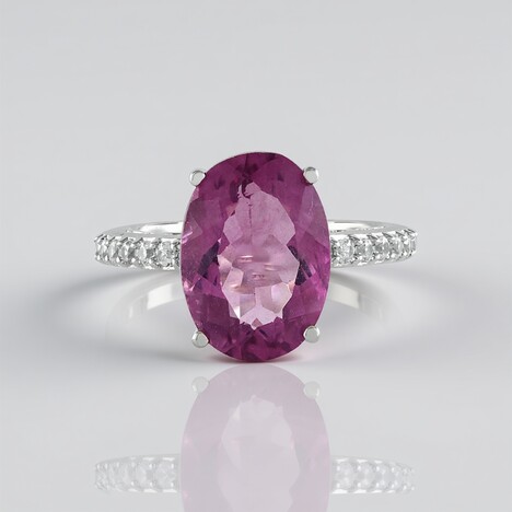 Anello in argento con Fluorite Rosa