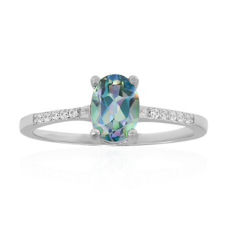 Blaugrüner Mystik-Topas-Silberring