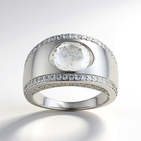 Anello in argento con Topazio Bianco (Adela Silber)