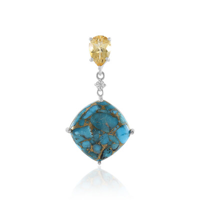 Ciondolo in argento con Turchese Ramato Blu Mohave (Faszination Türkis)