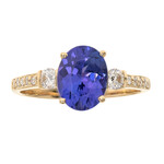 Gouden ring met een AAA tanzaniet (CIRARI)