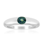 Zilveren ring met een Petrolkleurige saffier