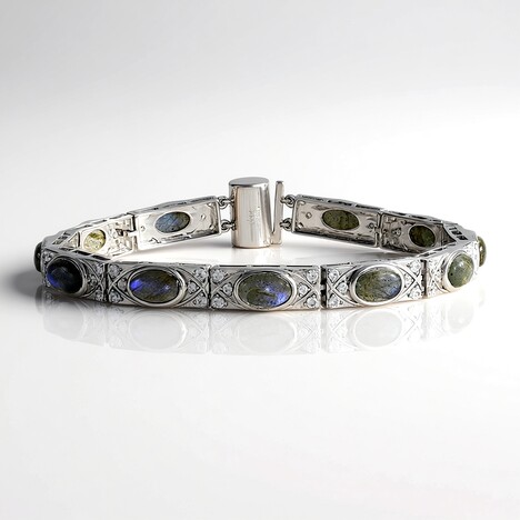 Bracciale in argento con Labradorite Blu Maniry (KM by Juwelo)