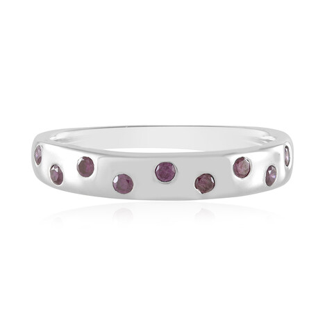 I2 Purple Diamond Silver Ring