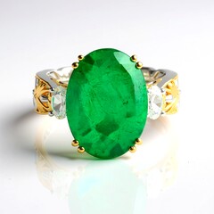 Anello in argento con Smeraldo pozzo D8