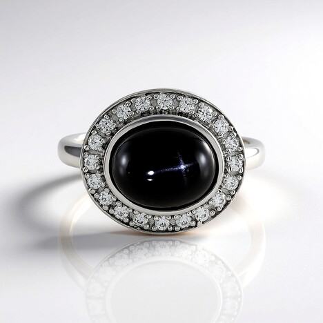 Anello in argento con Diopside Stellato d'India