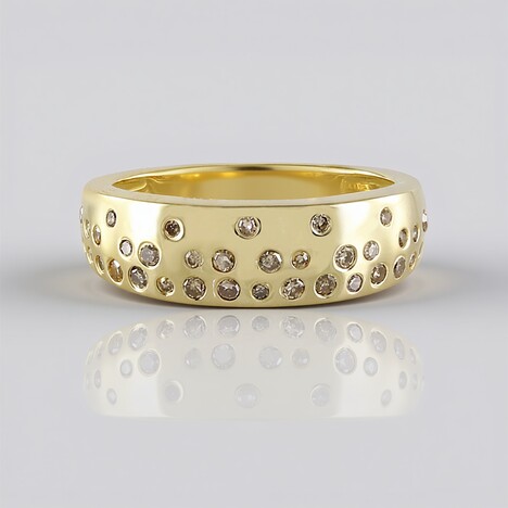 Anello in argento con Diamante Champagne I2