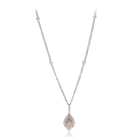 Pinkfarbener I1 Diamant-Goldhalskette (CIRARI)