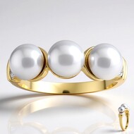 Bague en argent et Perle de culture d'eau douce argentée (TPC)