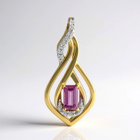 Ciondolo in oro con Zaffiro Rosa del Madagascar (Rifkind 1894 Collection)