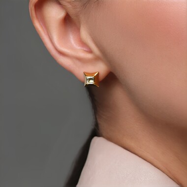 Boucles d'oreilles en argent et Diamant chocolat I3