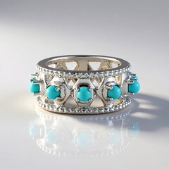 Anello in argento con Turchese Sleeping Beauty