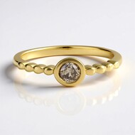Anillo en plata con Diamante chocolate I2