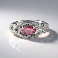 Anillo en plata con Turmalina rosa de Nigeria