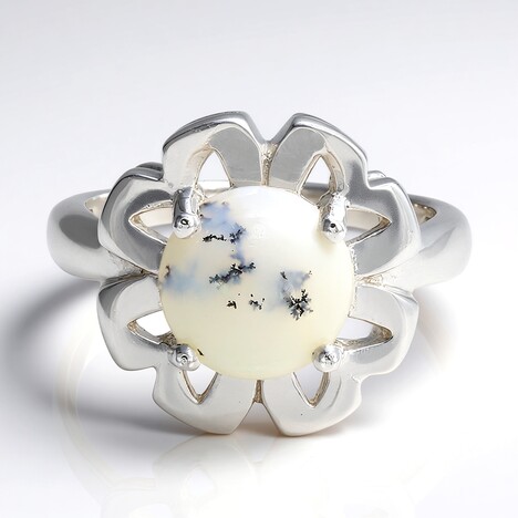 Anello in argento con Agata Dendritica