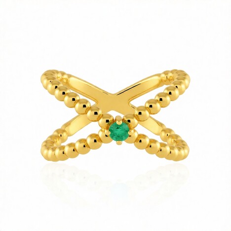 Anillo en plata con Esmeralda de Rusia (de Melo Essence)