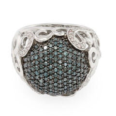 Anello in argento con Diamante Blu
