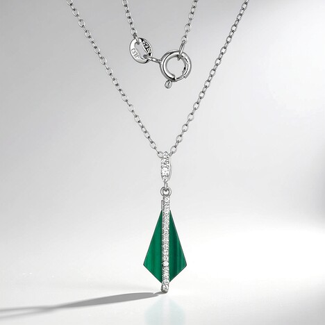 Collana in argento con Malachite