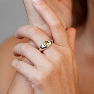 Bague en argent et Tanzanite jaune non chauffée