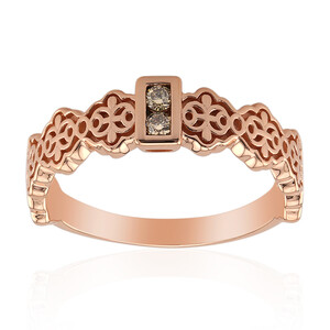 Zilveren ring met SI1 Argyle Rose De France Diamanten (Annette)