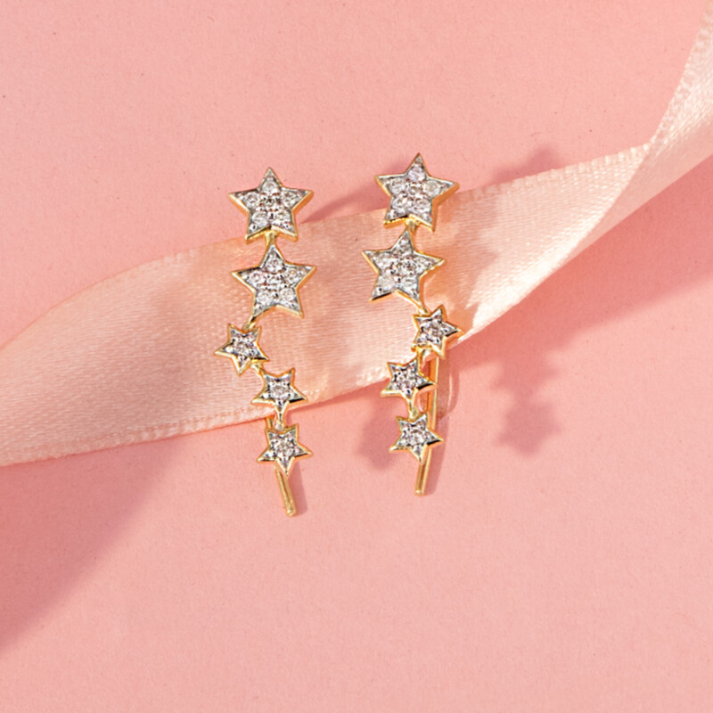 Gouden oorbellen met Diamanten SI1 (G) (Annette)