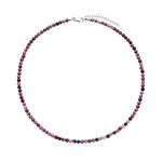 Zilveren halsketting met cobalt calcieten