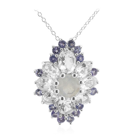 Edelstein-Silberhalskette