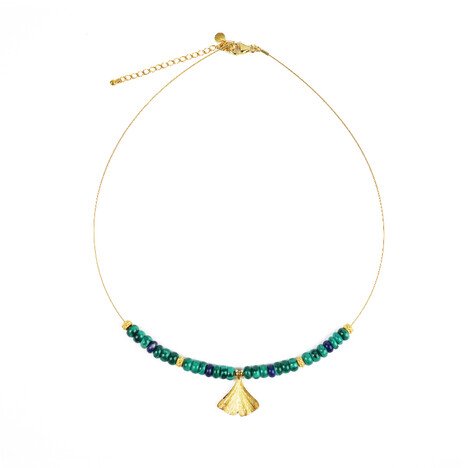 Zilveren halsketting met Malachieten