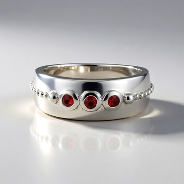 Bague en argent et Rubis de Tanzanie