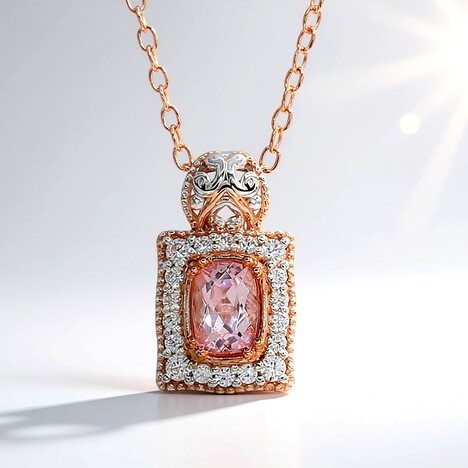 Collana in argento con Morganite Brasiliana (Gems en Vogue)