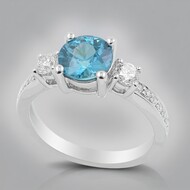 Bague en platine et Zircon de Ratanakiri