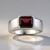 Bague en argent et Rhodolite de la Vallée du Rift (Pallanova)